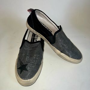 Authentic Golden Goose Seastar Silver and Black Net